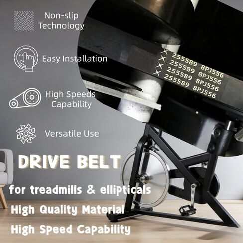 1pcs 255589 8PJ556 8ribs Treadmill Drive Belt - Part No 255589 - Compatible with Various NordicTrack, ProFrom, Reebok, Gold'sGym, Epic (Models Listed) in Saudi Arabia
