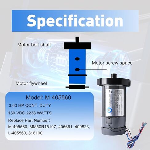 Treadmill Dc Drive Motor with Flywheel, 3.0 Hp 130 Vdc 2238 Watts, M-405560 Treadmill Motor Compatible with Nordictrack and Proform Performance 800i/Thineline Prodesk/Power 795 in Saudi Arabia