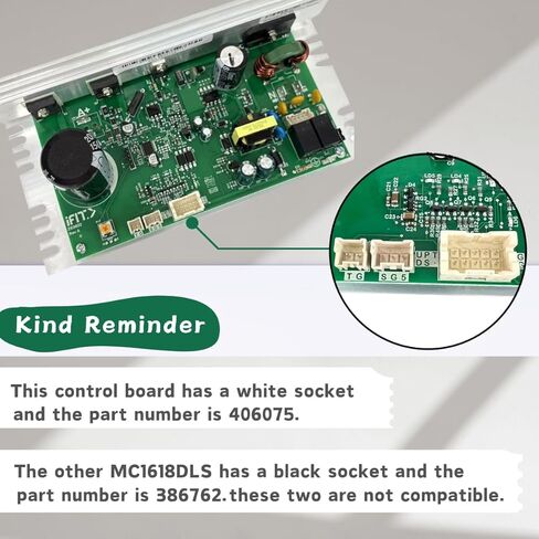 لوحة التحكم في جهاز المشي MC1618DLS 406075، #Replace ZE0822 تعمل مع وحدة تحكم محرك جهاز المشي Icon GldsGym Proform Nordic-Track (مقابس بيضاء) in Kuwait