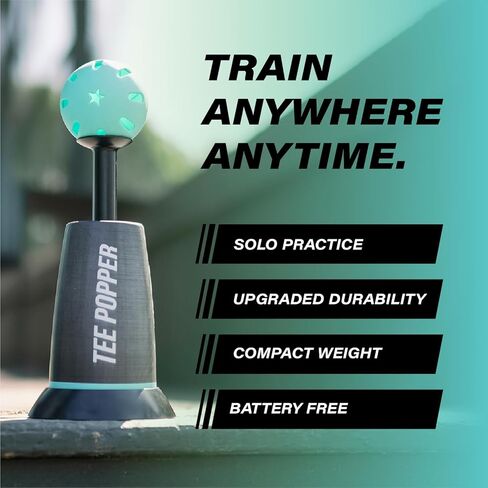 Bandit Sports Tee Popper, Durable Nylon Strength, Batting Tee for Perfect Swings, Baseball Training for Hitting Without a Pitcher 1 Popper Ball Included in Kuwait