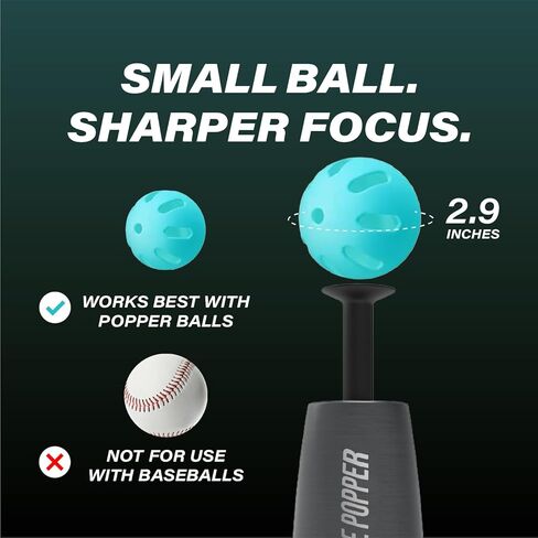 Bandit Sports Tee Popper, Durable Nylon Strength, Batting Tee for Perfect Swings, Baseball Training for Hitting Without a Pitcher 1 Popper Ball Included in Kuwait