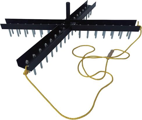 Yard Tuff Cross Drag Leveler with 60 Steel Spikes, Tow Rope & Weight Post, Heavy-Duty Soil & Field Leveling Tool for Arenas & Baseball Infields, Black in Kuwait