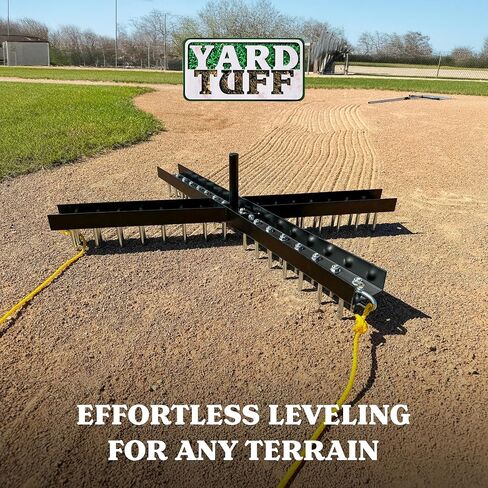 Yard Tuff Cross Drag Leveler with 60 Steel Spikes, Tow Rope & Weight Post, Heavy-Duty Soil & Field Leveling Tool for Arenas & Baseball Infields, Black in Kuwait