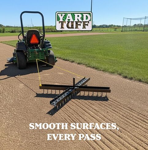 Yard Tuff Cross Drag Leveler with 60 Steel Spikes, Tow Rope & Weight Post, Heavy-Duty Soil & Field Leveling Tool for Arenas & Baseball Infields, Black in Kuwait