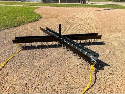 Yard Tuff Cross Drag Leveler with 60 Steel Spikes, Tow Rope & Weight Post, Heavy-Duty Soil & Field Leveling Tool for Arenas & Baseball Infields, Black in Kuwait