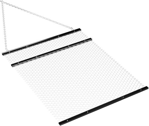 4' x 5' Drag Harrow for ATV, Rust-Resistant Chain Field Leveler with Front and Rear Ttrays, UTV Tractor Attachment for Landscape Leveling Gravel Driveway Farm Field Garden in Saudi Arabia