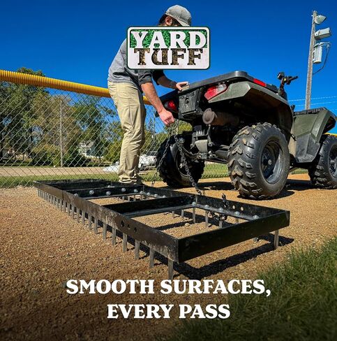 Yard Tuff YTF-06SDTC Spike Drag, Heavy Duty Tow Behind Lawn, Field and Garden Leveler for ATV, UTV and Tractor Use, 6 Foot Wide, Black in Kuwait