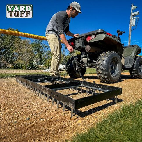 Yard Tuff YTF-06SDTC Spike Drag, Heavy Duty Tow Behind Lawn, Field and Garden Leveler for ATV, UTV and Tractor Use, 6 Foot Wide, Black in Kuwait