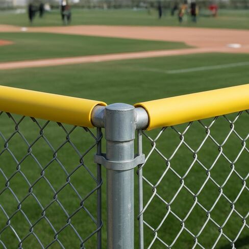Premium Fence Topper - 50 Ft Yellow Chain-Link Fence Cover - UV-Resistant, Injury Prevention, Safety Fence for Dog, Cat and Clear Visibility for Baseball & Softball Fields in Saudi Arabia
