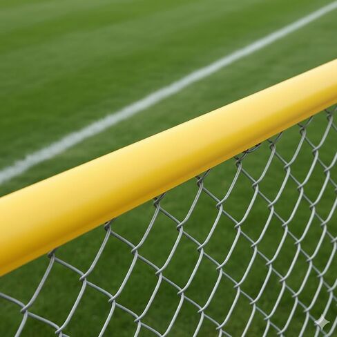 Premium Fence Topper - 50 Ft Yellow Chain-Link Fence Cover - UV-Resistant, Injury Prevention, Safety Fence for Dog, Cat and Clear Visibility for Baseball & Softball Fields in Saudi Arabia