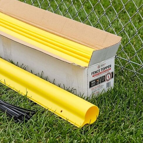 Premium Fence Topper - 50 Ft Yellow Chain-Link Fence Cover - UV-Resistant, Injury Prevention, Safety Fence for Dog, Cat and Clear Visibility for Baseball & Softball Fields in Saudi Arabia