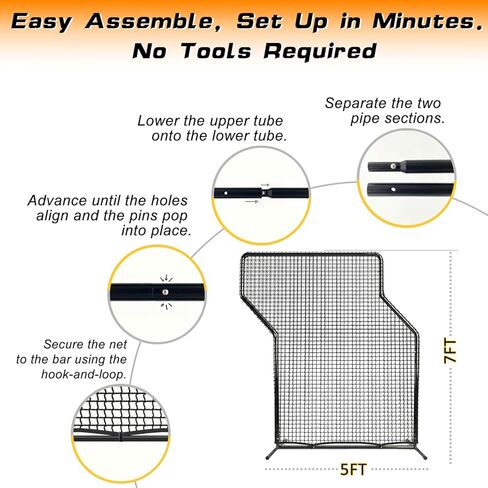 Gagalileo Baseball Z Screen Softball Pitching Practice Net Pitcher Protective Portable for Batting Cage Backyard Coaches Parents Youth Training Beisbol in Kuwait