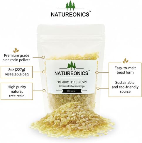 Natural Pine Gum Rosin 8 Oz, Pine Resin, Pine Resin for Beeswax Wraps, Pine Sap, Crush to Powder, Rosin for Beeswax Wraps, Rock Rosin, Rosin for Dancers, Base Ball, Gym, Rodeo and DIY Projects. in Kuwait