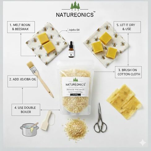 Natural Pine Gum Rosin 8 Oz, Pine Resin, Pine Resin for Beeswax Wraps, Pine Sap, Crush to Powder, Rosin for Beeswax Wraps, Rock Rosin, Rosin for Dancers, Base Ball, Gym, Rodeo and DIY Projects. in Kuwait