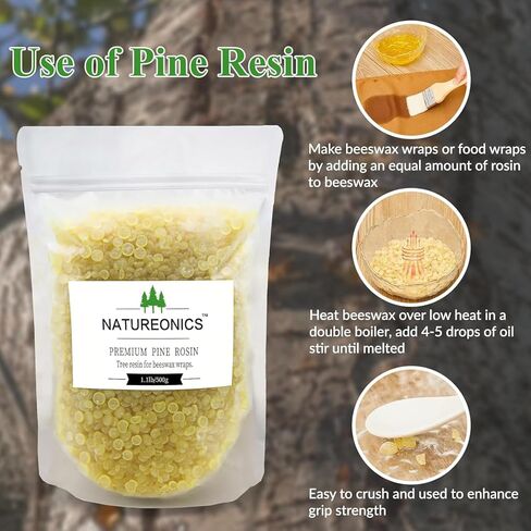 Natural Pine Gum Rosin 8 Oz, Pine Resin, Pine Resin for Beeswax Wraps, Pine Sap, Crush to Powder, Rosin for Beeswax Wraps, Rock Rosin, Rosin for Dancers, Base Ball, Gym, Rodeo and DIY Projects. in Kuwait