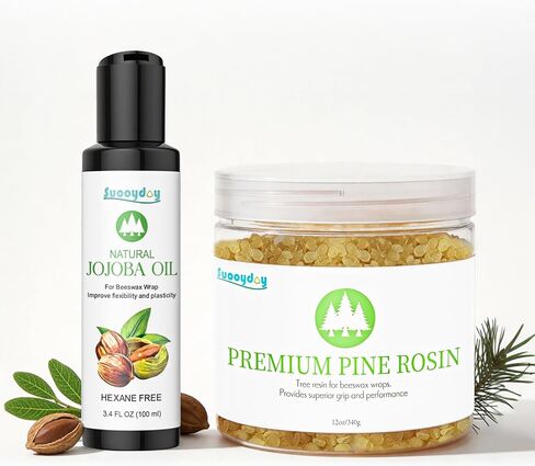 Suooydoy 12oz الصنوبر الصنوبري مع زيت الجوجوبا راتنج الصنوبر الطبيعي لتغليف شمع العسل الغذاء الصف قبضة جيدة والأداء مثالية للموسيقيين الرياضيين الراقصين والمشاريع DIY in Kuwait