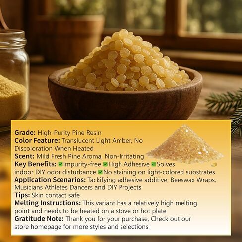 Suooydoy 12oz الصنوبر الصنوبري مع زيت الجوجوبا راتنج الصنوبر الطبيعي لتغليف شمع العسل الغذاء الصف قبضة جيدة والأداء مثالية للموسيقيين الرياضيين الراقصين والمشاريع DIY in Kuwait