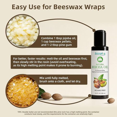 Suooydoy 12oz الصنوبر الصنوبري مع زيت الجوجوبا راتنج الصنوبر الطبيعي لتغليف شمع العسل الغذاء الصف قبضة جيدة والأداء مثالية للموسيقيين الرياضيين الراقصين والمشاريع DIY in Kuwait