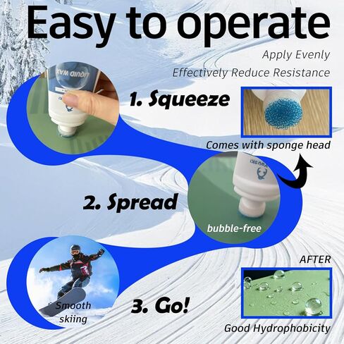 100ml Universal Liquid Ski & Snowboard Wax - All-Temperature, No-Iron Application, Fluorine-Free Formula in Kuwait