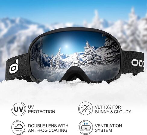 Odoland Snowboard Helmet, Ski Helmet with Ski Goggles for Adults & Youth, Durable PC Shell & EPS Foam, Safety Snow Helmets Goggles for Men Women in Saudi Arabia