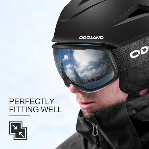 Odoland Snowboard Helmet, Ski Helmet with Ski Goggles for Adults & Youth, Durable PC Shell & EPS Foam, Safety Snow Helmets Goggles for Men Women in Saudi Arabia