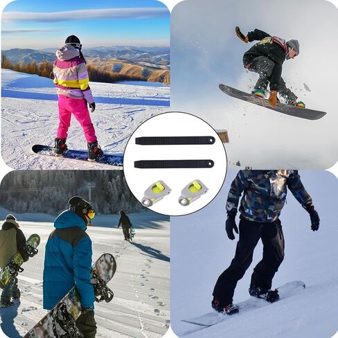 BOXOB 2pcs Snowboard Ankle Ladder Strap Binding Replacement with Black Strap Buckles, Ski Bindings High Elastic Ankle Strap Durable Binding Parts for Snowboard Enthusiasts in Saudi Arabia
