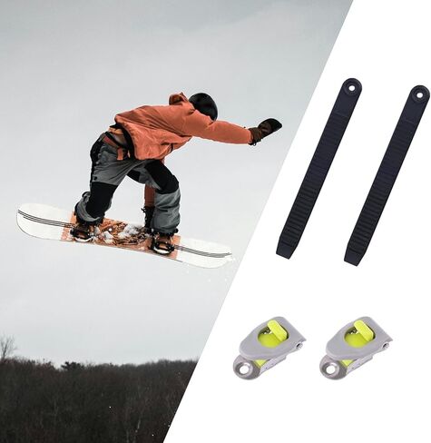 BOXOB 2pcs Snowboard Ankle Ladder Strap Binding Replacement with Black Strap Buckles, Ski Bindings High Elastic Ankle Strap Durable Binding Parts for Snowboard Enthusiasts in Saudi Arabia