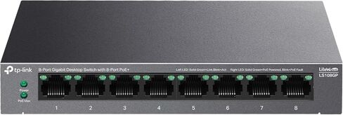 TP-Link 24 Port PoE Gigabit Switch(SG2428LP) | 16 PoE+ Ports, 8 Non-PoE Ports, 4 SFP Ports | 150W Budget | Omada Full Managed | Fanless | L2 Managed | VLAN, ZTP, LAG, PoE Recovery | 5-Year Warranty in Kuwait