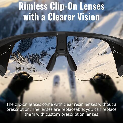 عدسات HiBloks المشبكية المتوافقة مع نظارات Oakley Meta Vanguard، عدسة قابلة للاستبدال بمشبك للعدسات الطبية المخصصة مع قطعة قماش النظارات، شفافة in Kuwait