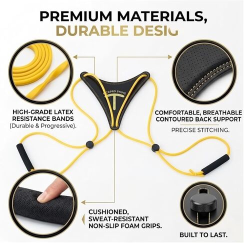 Golf Swing Trainer Aid & Posture Corrector - Adjustable Resistance Band System for Core Rotation, Distance & Accuracy - Portable Golf Warm-Up Training Equipment for Men, Women & Beginners in Saudi Arabia