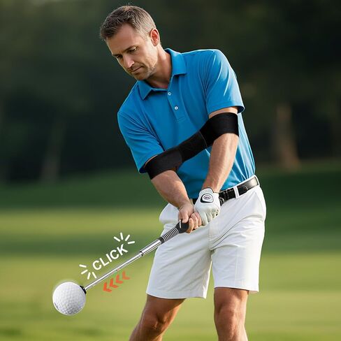 Retractable Golf Swing Trainer - Golf Swing Training Aid for Warm-up & Strength Training for Chipping Hitting, Right-Handed Portable Training Aid with Click Feedback Golf Accessories in Saudi Arabia