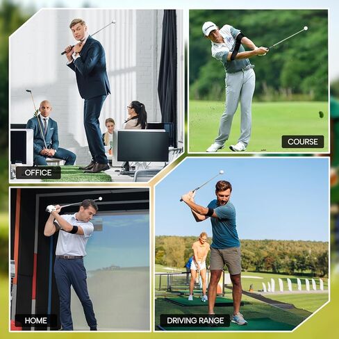 Retractable Golf Swing Trainer - Golf Swing Training Aid for Warm-up & Strength Training for Chipping Hitting, Right-Handed Portable Training Aid with Click Feedback Golf Accessories in Saudi Arabia