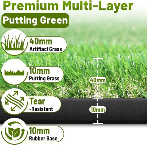 Bearwill Golf Putting Green,5ft x 10ft Golf Practice Putting Mat,Professional Large Golf Training Mat for Indoor Outdoor Garage Backyard in Kuwait