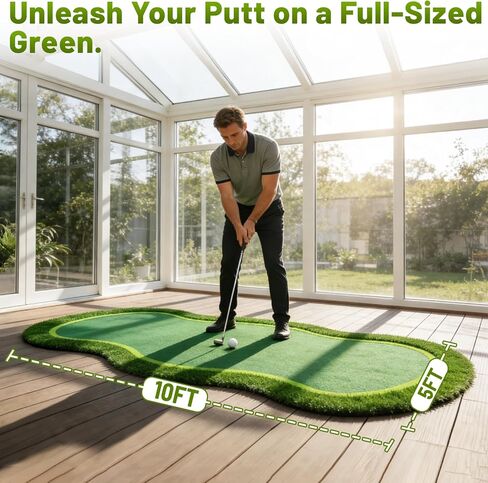 Bearwill Golf Putting Green,5ft x 10ft Golf Practice Putting Mat,Professional Large Golf Training Mat for Indoor Outdoor Garage Backyard in Kuwait