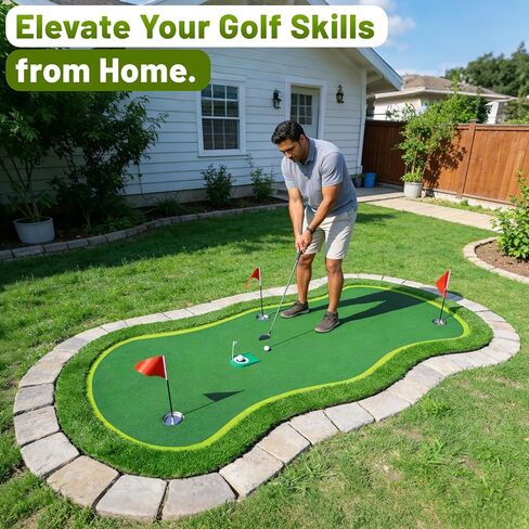 Bearwill Golf Putting Green,5ft x 10ft Golf Practice Putting Mat,Professional Large Golf Training Mat for Indoor Outdoor Garage Backyard in Kuwait