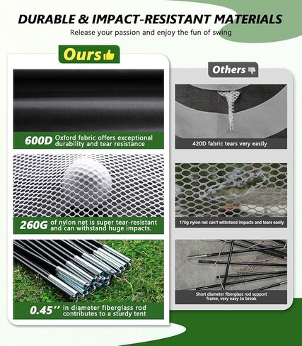 شبكة جولف لممارسة الضرب، شبكة تدريب جولف مقاس 10 × 7 أقدام مع حصيرة وهدف للفناء الخلفي، للاستخدام الداخلي والخارجي، شبكات قيادة للتقطيع والضرب والتأرجح والمكواة والسائق in Kuwait