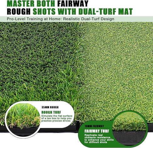 Premium Golf Hitting Mat, 10mm Foam Padding with Rubber Backing Golf Mat, Golf Practice Mat for Indoor and Outdoor Training in Kuwait