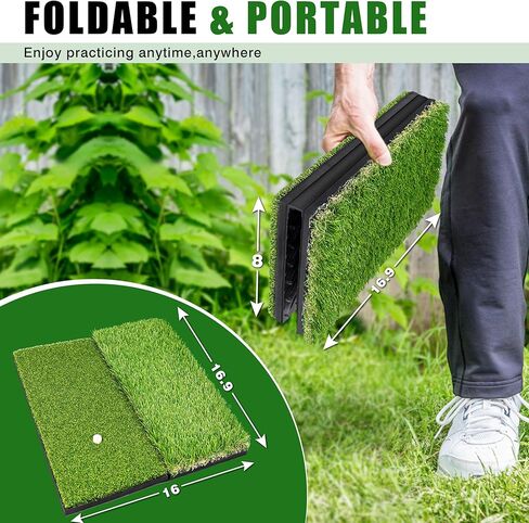 Premium Golf Hitting Mat, 10mm Foam Padding with Rubber Backing Golf Mat, Golf Practice Mat for Indoor and Outdoor Training in Kuwait