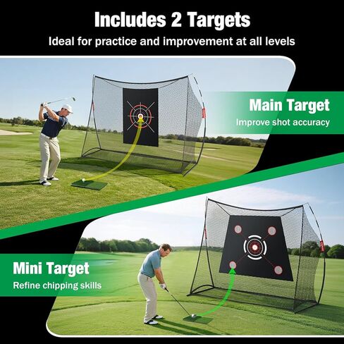 MoKo Golf Net, 10 x 7ft Golf Practice Net with Targets, Portable Hitting Nets for Backyard Garage Indoor, Improve Swing Putting Pitching, Gift for Men & Golfer in Saudi Arabia