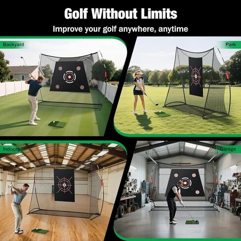 MoKo Golf Net, 10 x 7ft Golf Practice Net with Targets, Portable Hitting Nets for Backyard Garage Indoor, Improve Swing Putting Pitching, Gift for Men & Golfer in Saudi Arabia