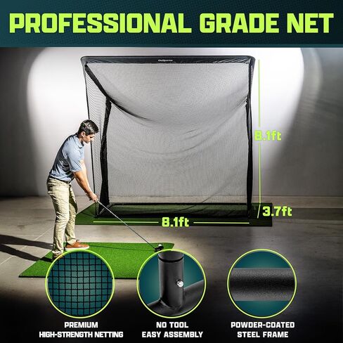 GoSports 8 x 8 ft Elite Golf Net with LoftGuard Canopy and Steel Frame - Indoor & Outdoor Practice Golf Hitting Net in Saudi Arabia