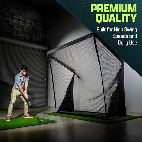 GoSports 8 x 8 ft Elite Golf Net with LoftGuard Canopy and Steel Frame - Indoor & Outdoor Practice Golf Hitting Net in Saudi Arabia