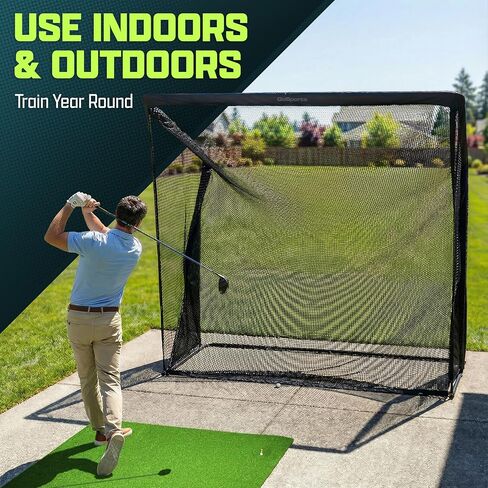 GoSports 8 x 8 ft Elite Golf Net with LoftGuard Canopy and Steel Frame - Indoor & Outdoor Practice Golf Hitting Net in Saudi Arabia