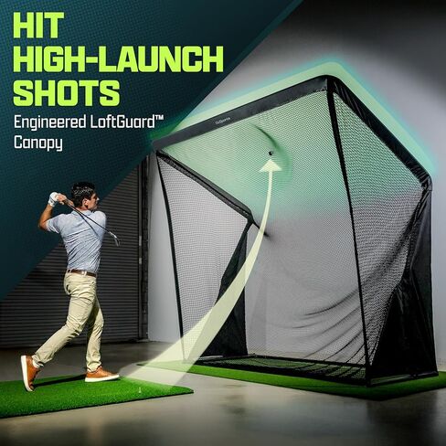 GoSports 8 x 8 ft Elite Golf Net with LoftGuard Canopy and Steel Frame - Indoor & Outdoor Practice Golf Hitting Net in Saudi Arabia