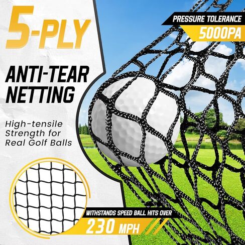 Mangostar Golf Net, 10x7ft Heavy Duty Golf Practice Net for Backyard Driving Real Golf Balls with Target Cloth and Carry Bag, Indoor Outdoor Golf Hitting Training Set Ideal Gift for Golfers in Kuwait