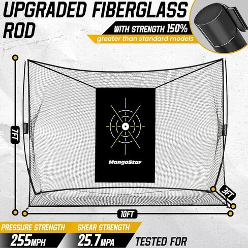 Mangostar Golf Net, 10x7ft Heavy Duty Golf Practice Net for Backyard Driving Real Golf Balls with Target Cloth and Carry Bag, Indoor Outdoor Golf Hitting Training Set Ideal Gift for Golfers in Kuwait