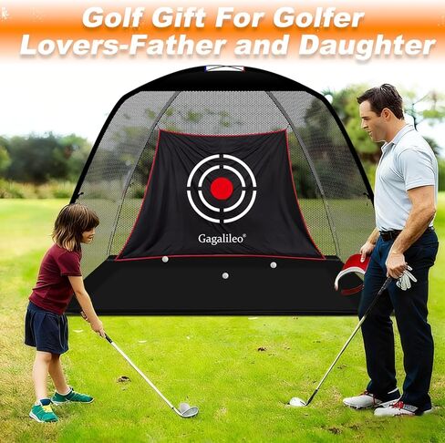 Gagalileo Golf Net: 12x7FT Backyard Driving Real Golf Ball Practice Hitting Training by Turf Mat Target Indoor Outdoor Chipping Swing Gift for Golfers Dad Husband Men in Kuwait