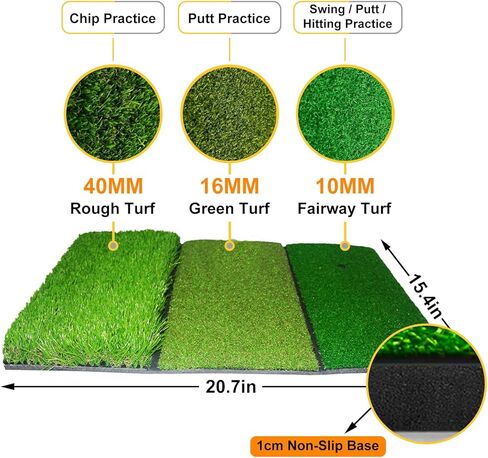 Gagalileo Golf Net: 12x7FT Backyard Driving Real Golf Ball Practice Hitting Training by Turf Mat Target Indoor Outdoor Chipping Swing Gift for Golfers Dad Husband Men in Kuwait