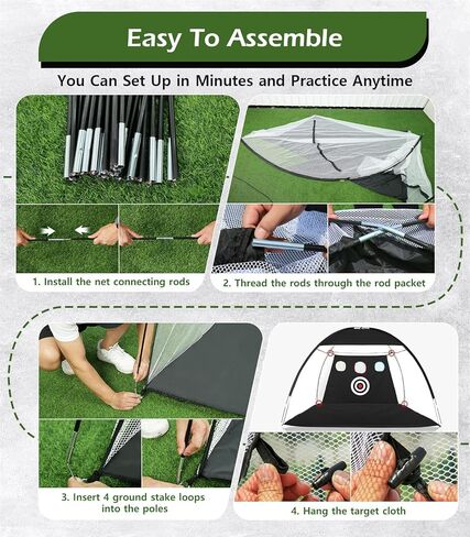 Golf Net, 10x7FT Home Golf Hitting Aids Equipment with Foldable Tri-Turf Mat for Backyard Driving Chipping Swing with Training Target/Balls/Tee for Outdoor Indoor, Gifts for Men Him Dad Golfers in Kuwait