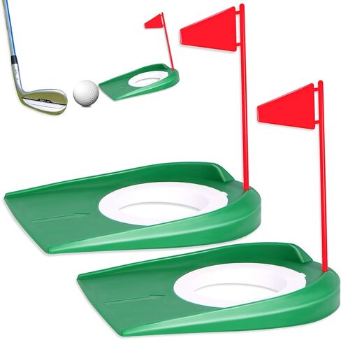 وضع الأخضر في الأماكن المغلقة مجموعة 2PCS كأس وضع الغولف مع العلم، كأس وضع الغولف للأطفال الكبار مكتب المرآب ساحة داخلي ممارسة في الهواء الطلق، والتدريب يساعد على وضع الأكواب الخضراء والأعلام in Kuwait